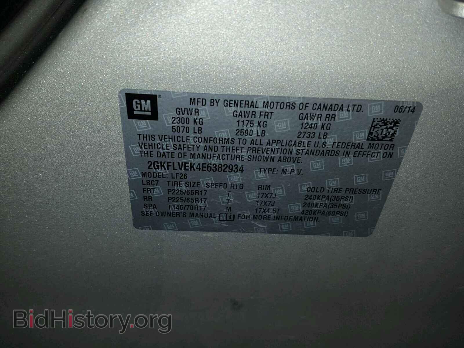 2014 GMC TERRAIN - VIN: 2GKFLVEK4E6382934 - Photo 10
