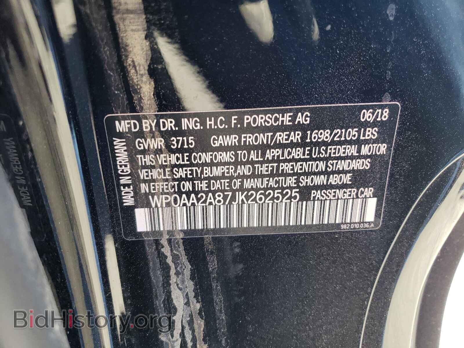 2018 PORSCHE CAYMAN - VIN: WP0AA2A87JK262525 - Фото 10