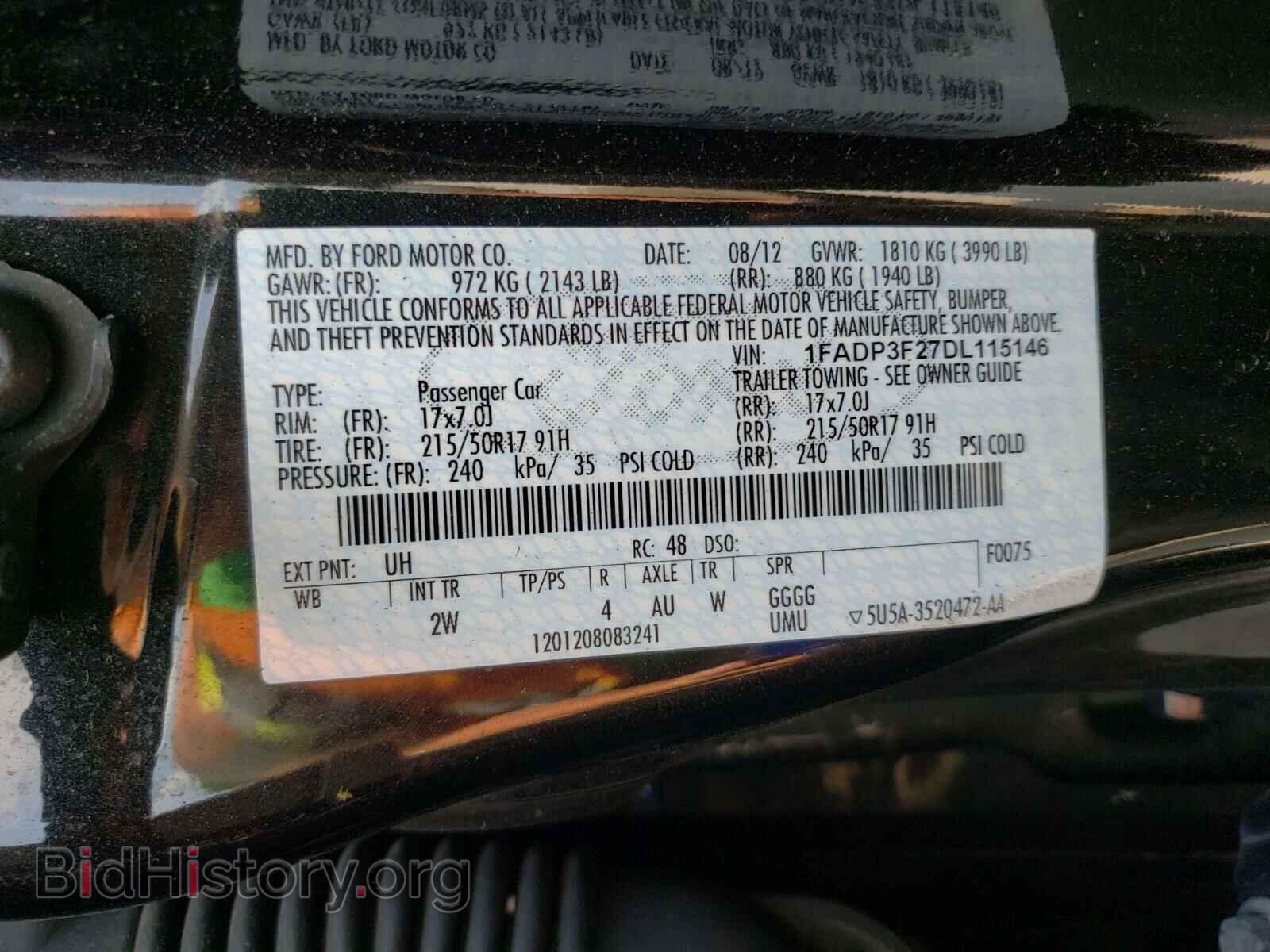 2013 FORD FOCUS - VIN: 1FADP3F27DL115146 - Фото 10