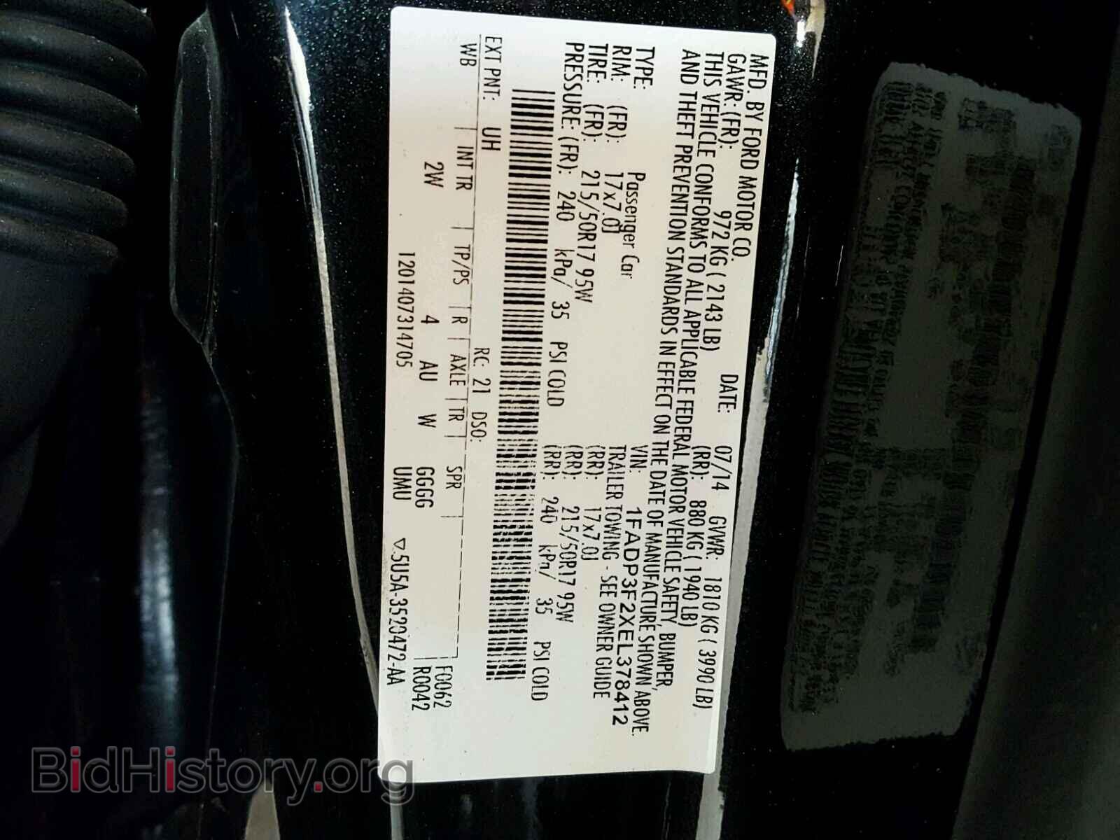 2014 FORD FOCUS - VIN: 1FADP3F2XEL378412 - Фото 10