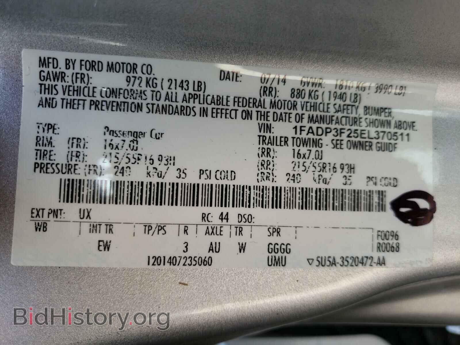 2014 FORD FOCUS - VIN: 1FADP3F25EL370511 - Photo 10