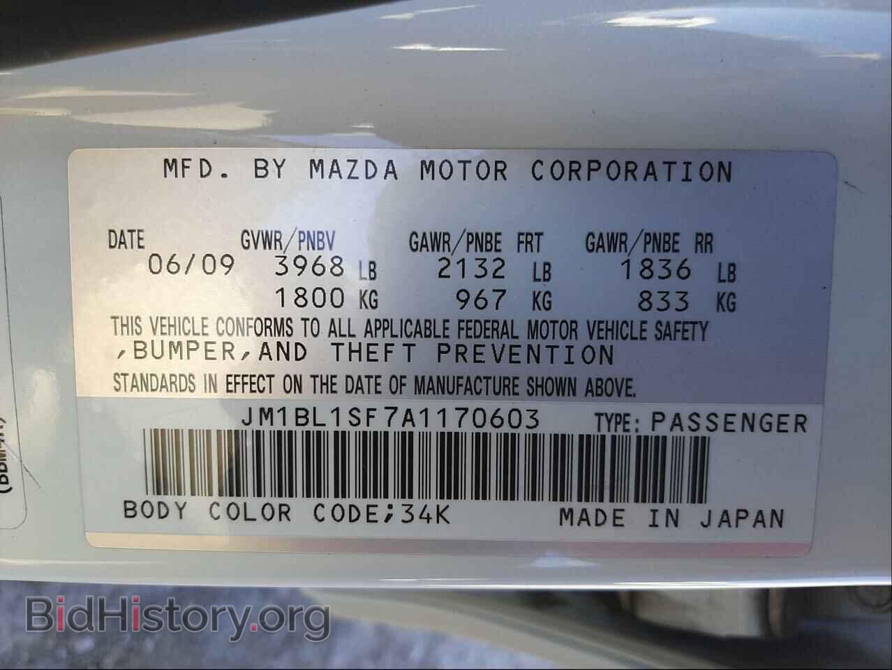 2010 MAZDA 3 - VIN: JM1BL1SF7A1170603 - Фото 10