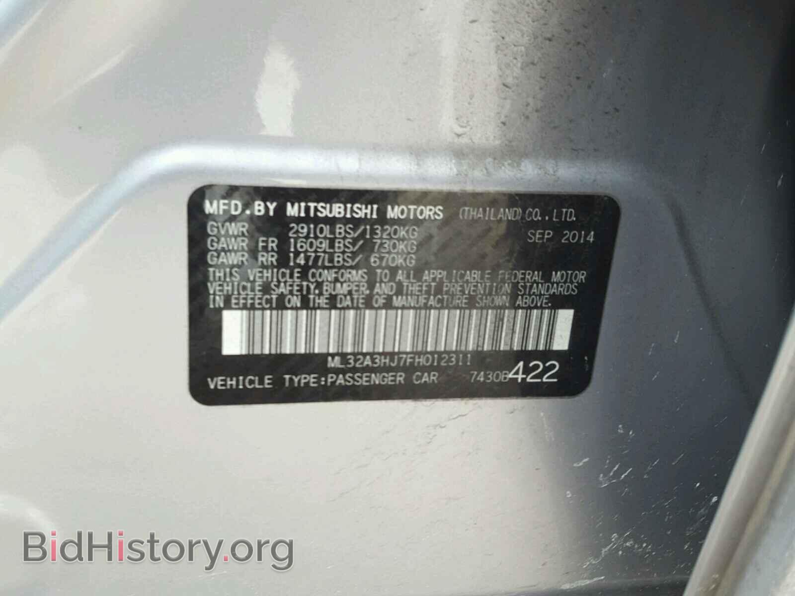2015 MITSUBISHI MIRAGE - VIN: ML32A3HJ7FH012311 - Фото 10