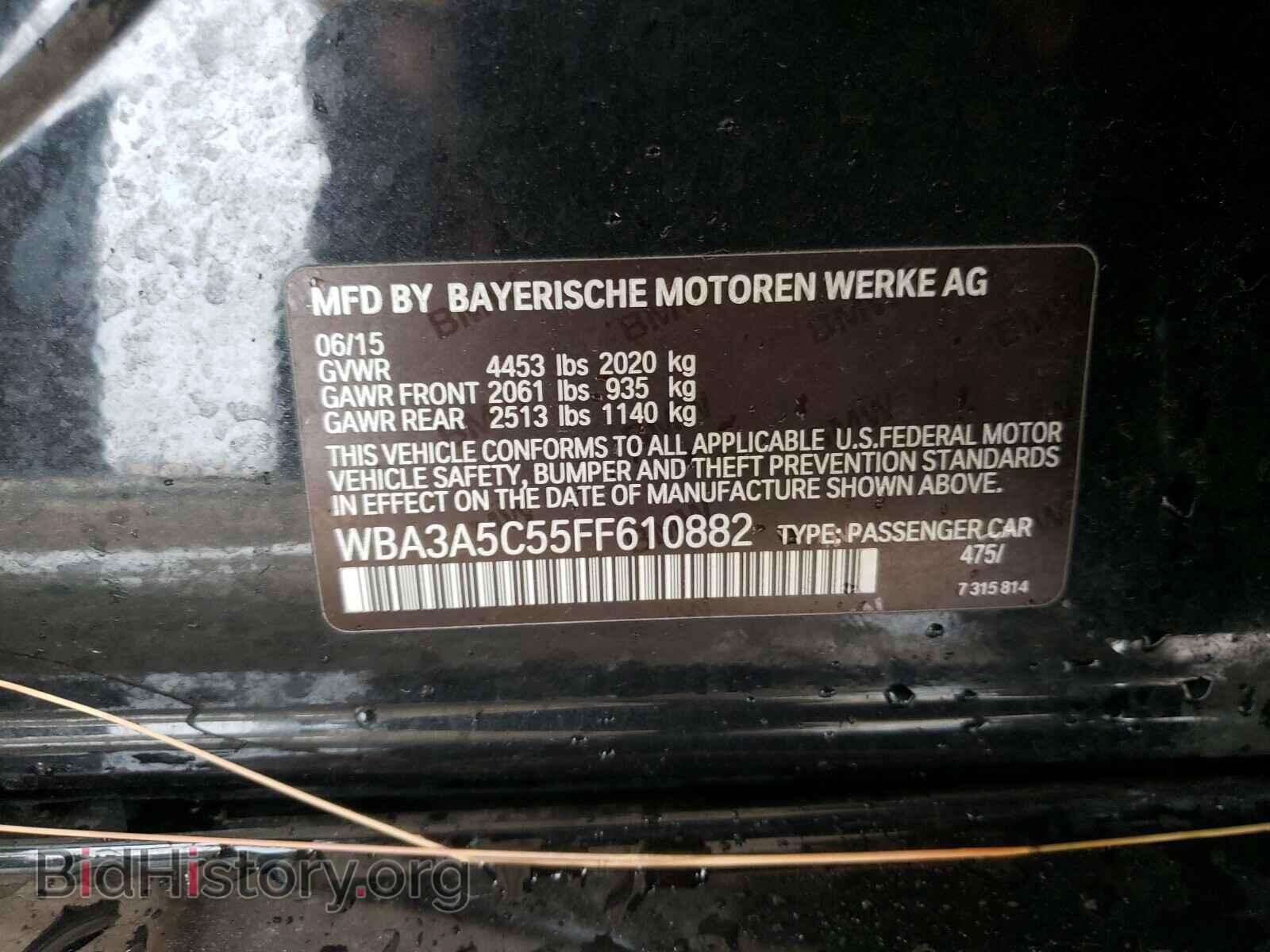 2015 BMW 3 SERIES - VIN: WBA3A5C55FF610882 - Фото 10