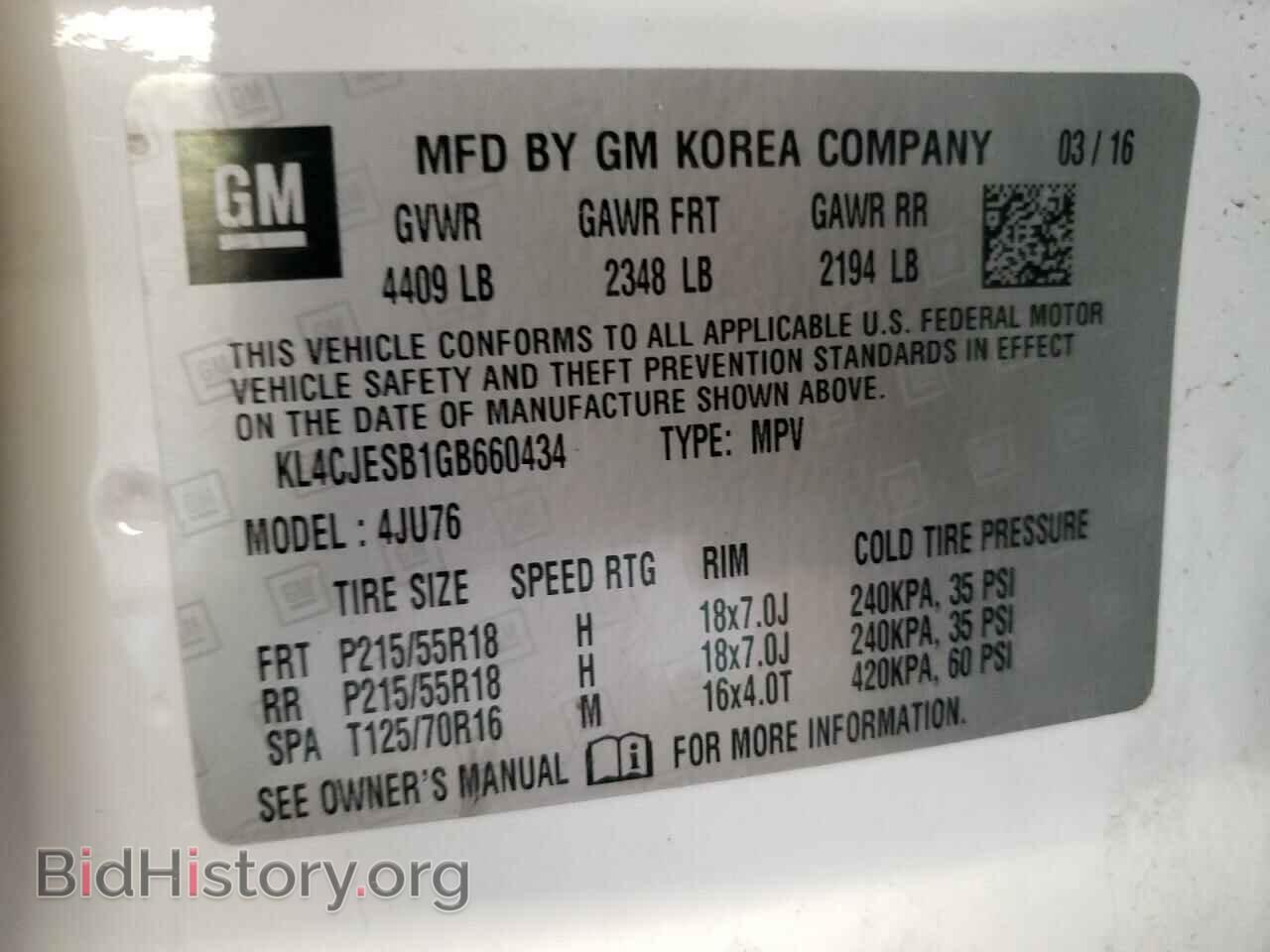 2016 BUICK ENCORE - VIN: KL4CJESB1GB660434 - Photo 10