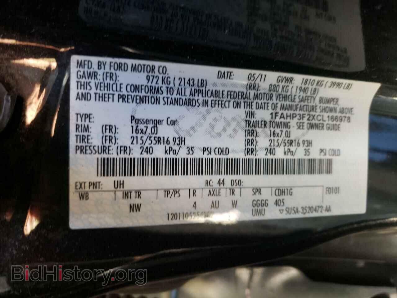2012 FORD FOCUS - VIN: 1FAHP3F2XCL166978 - Фото 10