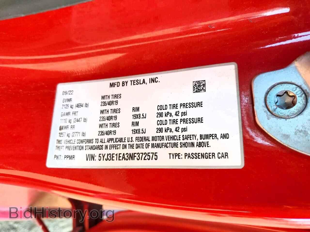 2022 TESLA MODEL 3 - VIN: 5YJ3E1EA3NF372575 - Photo 13