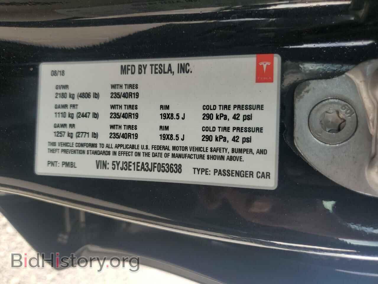 2018 TESLA MODEL 3 - VIN: 5YJ3E1EA3JF053638 - Photo 14