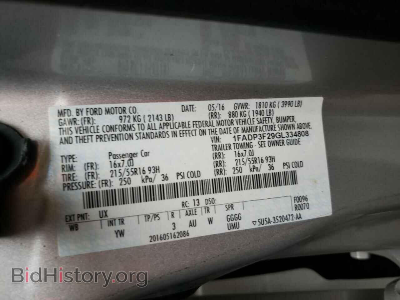 2016 FORD FOCUS - VIN: 1FADP3F29GL334808 - Фото 10