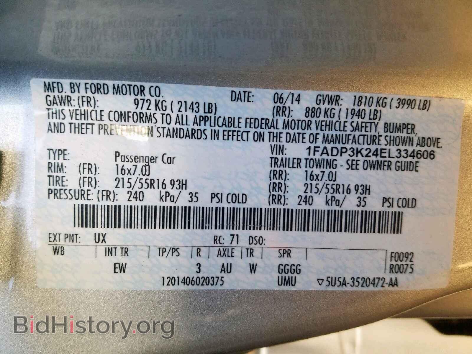 2014 FORD FOCUS SE - VIN: 1FADP3K24EL334606 - Фото 10