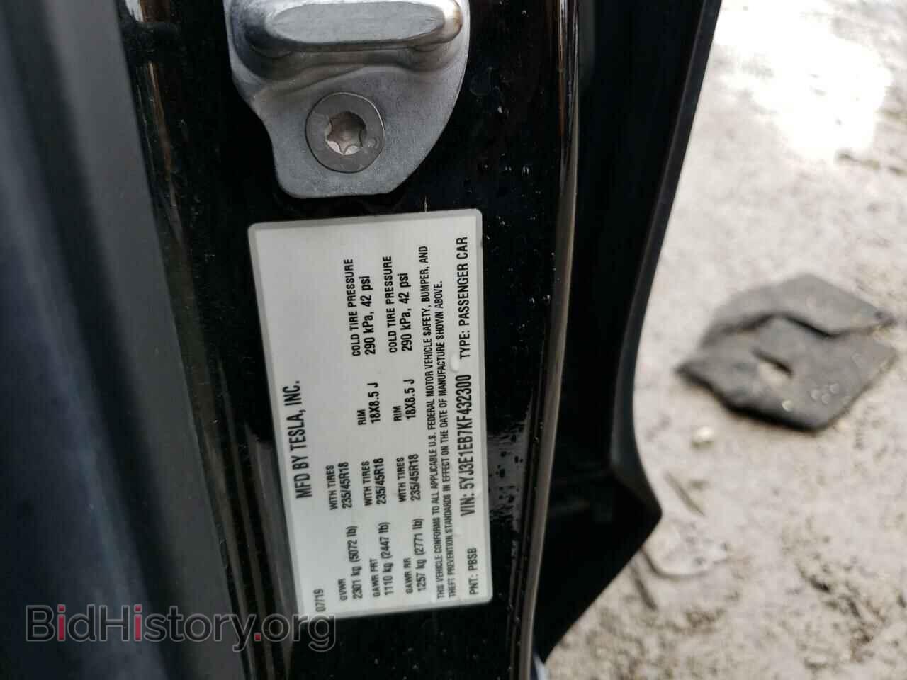2019 TESLA MODEL 3 - VIN: 5YJ3E1EB7KF432300 - Фото 12