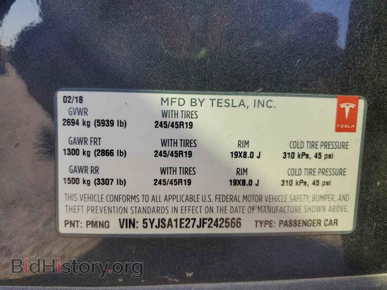 2018 TESLA MODEL S - VIN: 5YJSA1E27JF242566 - Photo 13