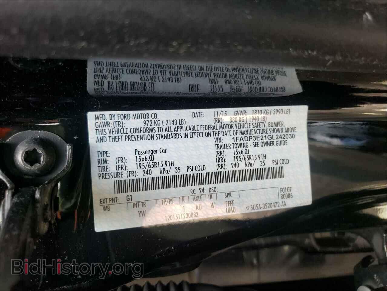 2016 FORD FOCUS - VIN: 1FADP3E21GL242030 - Photo 10