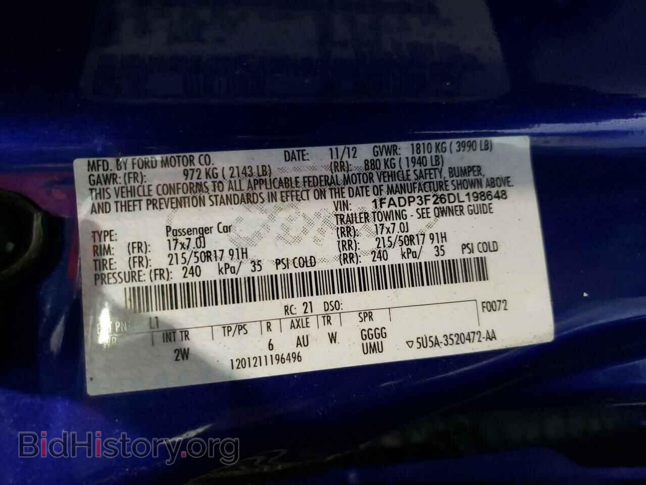 2013 FORD FOCUS - VIN: 1FADP3F26DL198648 - Фото 10