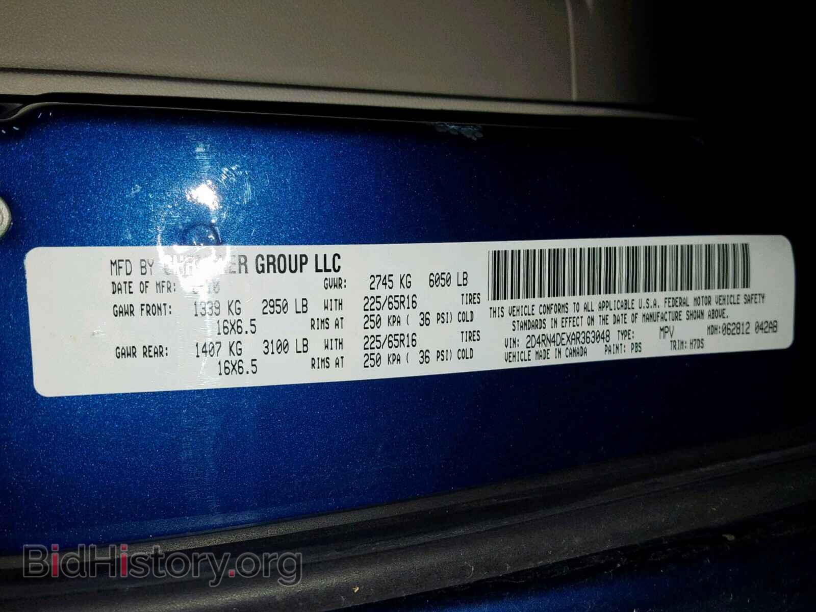 2010 DODGE GRAND CARA - VIN: 2D4RN4DEXAR363048 - Фото 10