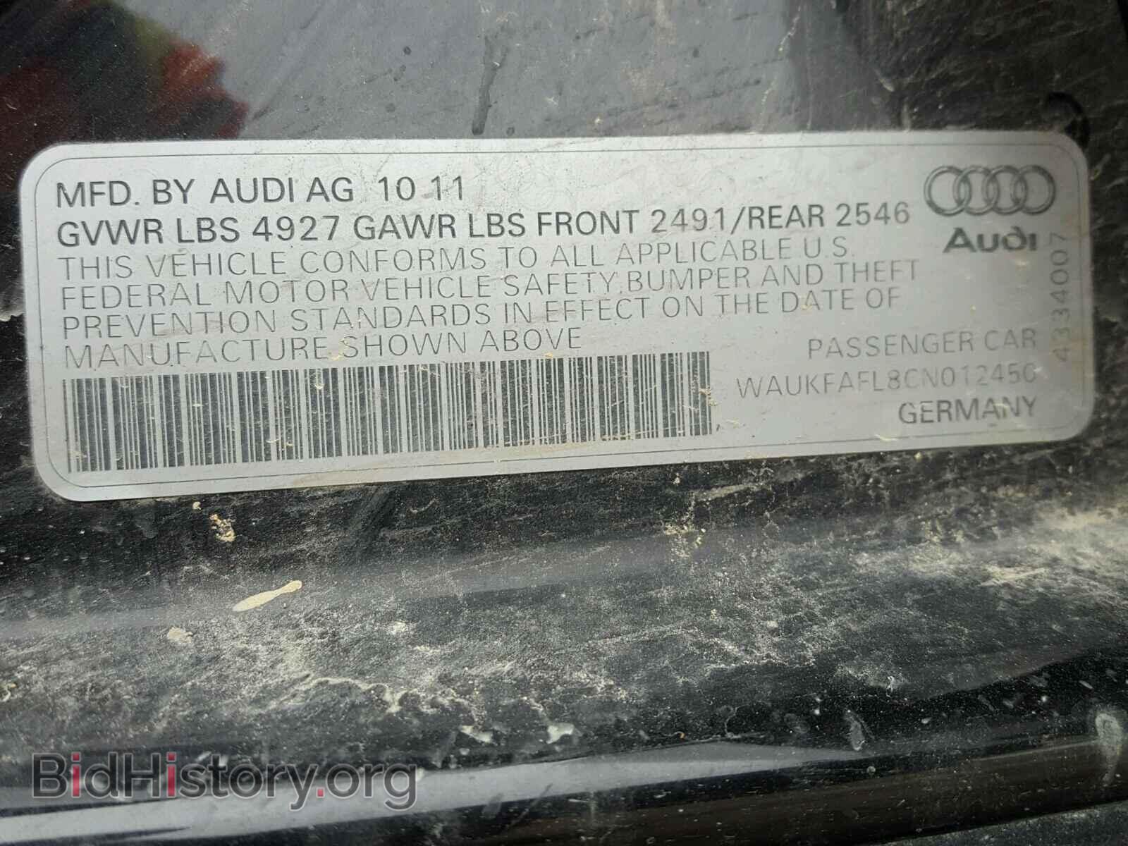 2012 AUDI A4 - VIN: WAUKFAFL8CN012450 - Фото 10