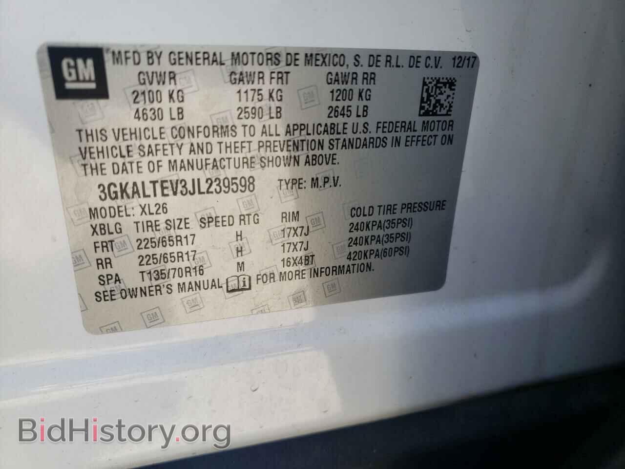 2018 GMC TERRAIN - VIN: 3GKALTEV3JL239598 - Фото 10