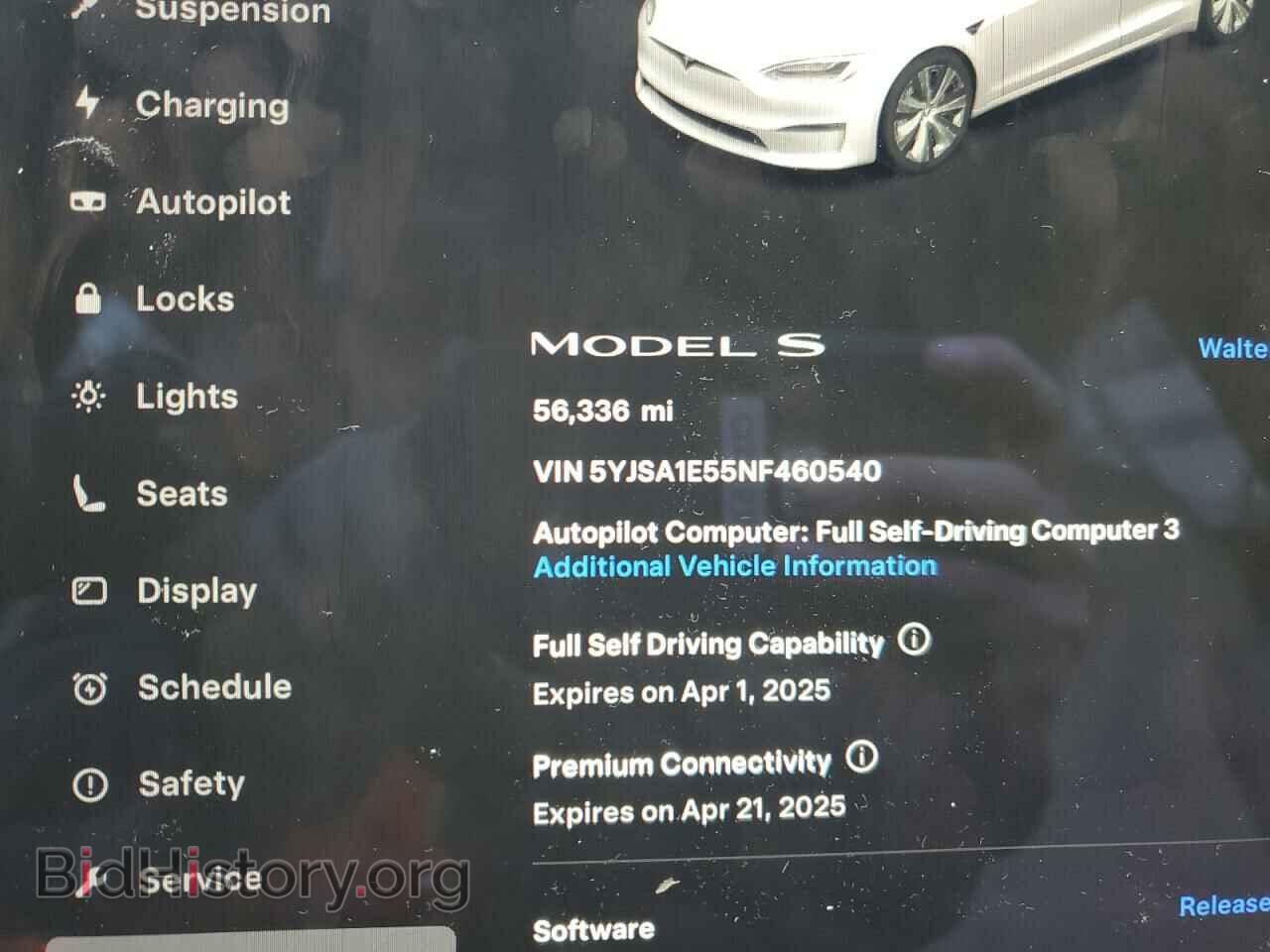 2022 TESLA MODEL S - VIN: 5YJSA1E55NF460540 - Фото 9