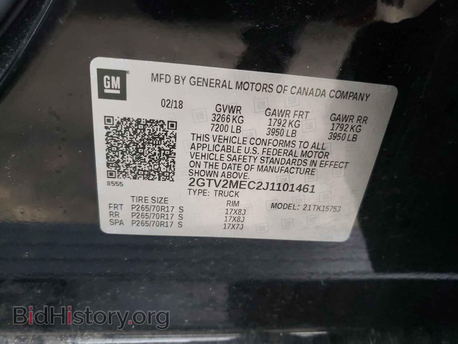 2018 GMC SIERRA - VIN: 2GTV2MEC2J1101461 - Фото 10