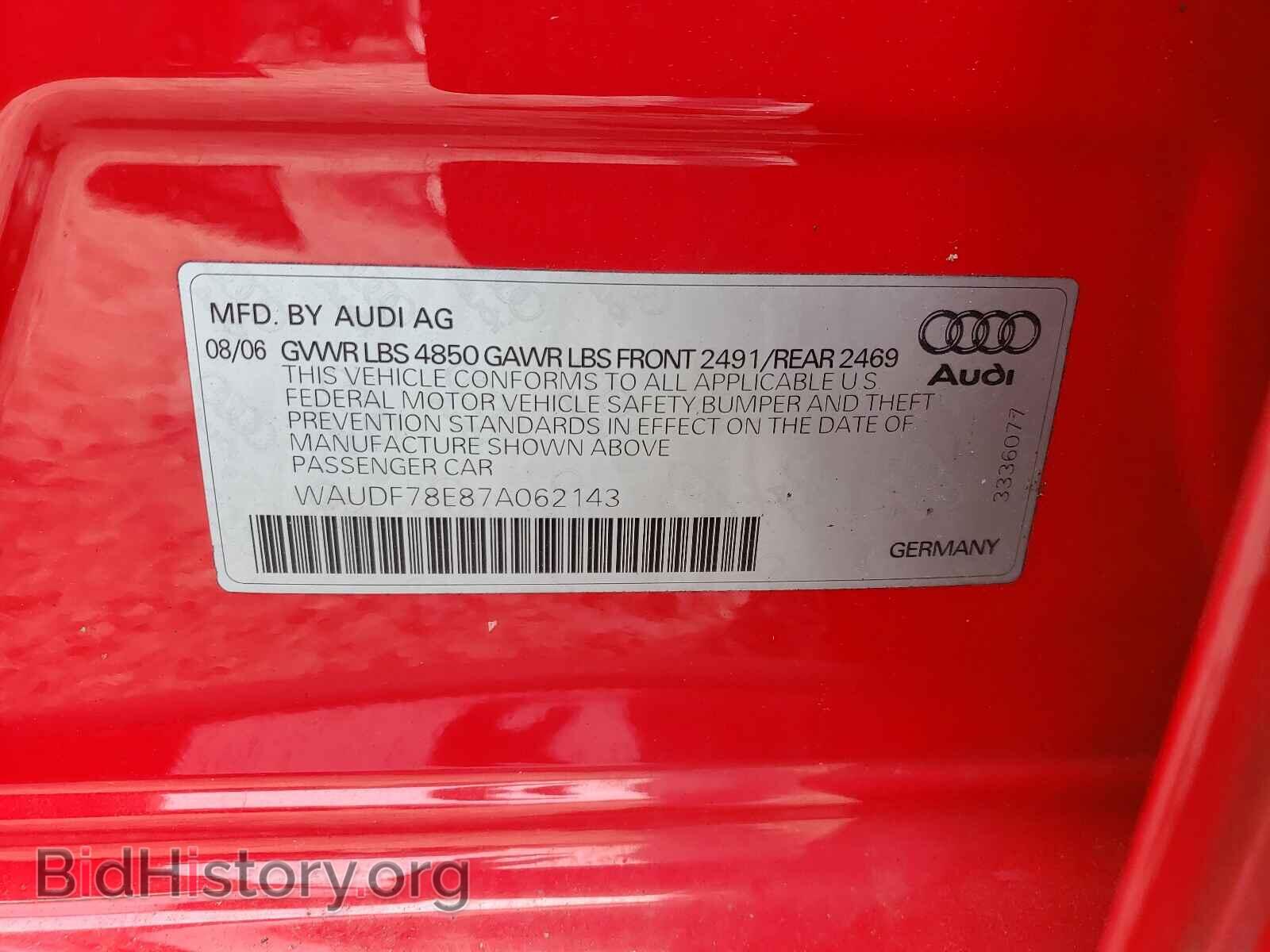 2007 AUDI A4 - VIN: WAUDF78E87A062143 - Photo 10