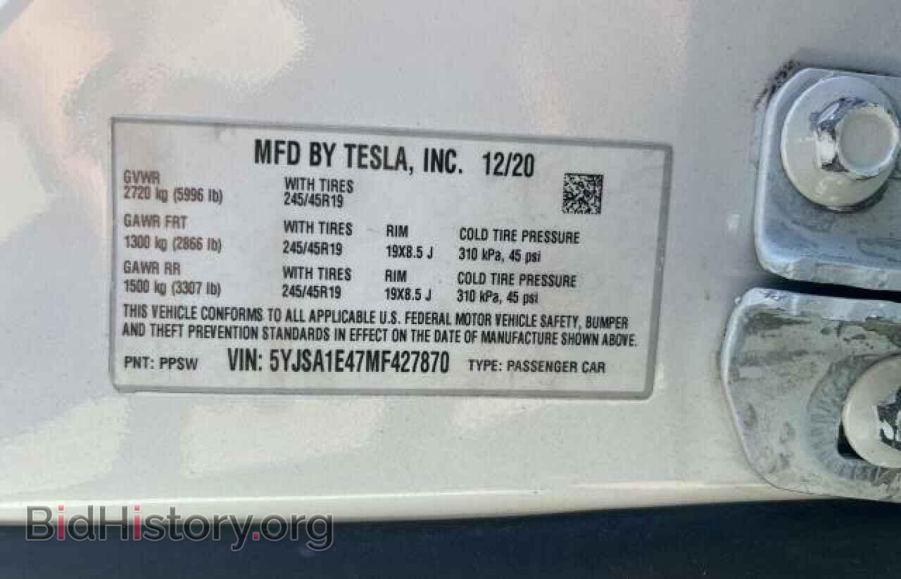 2021 TESLA MODEL S - VIN: 5YJSA1E47MF427870 - Photo 10