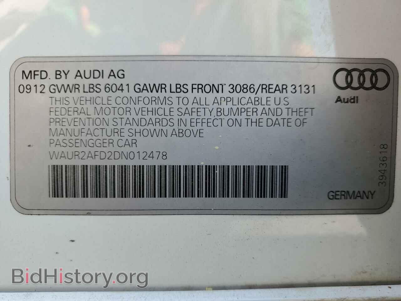 2013 AUDI A8 - VIN: WAUR2AFD2DN012478 - Photo 12