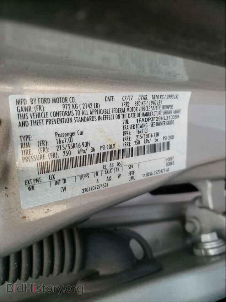 2017 FORD FOCUS - VIN: 1FADP3F29HL313359 - Фото 10