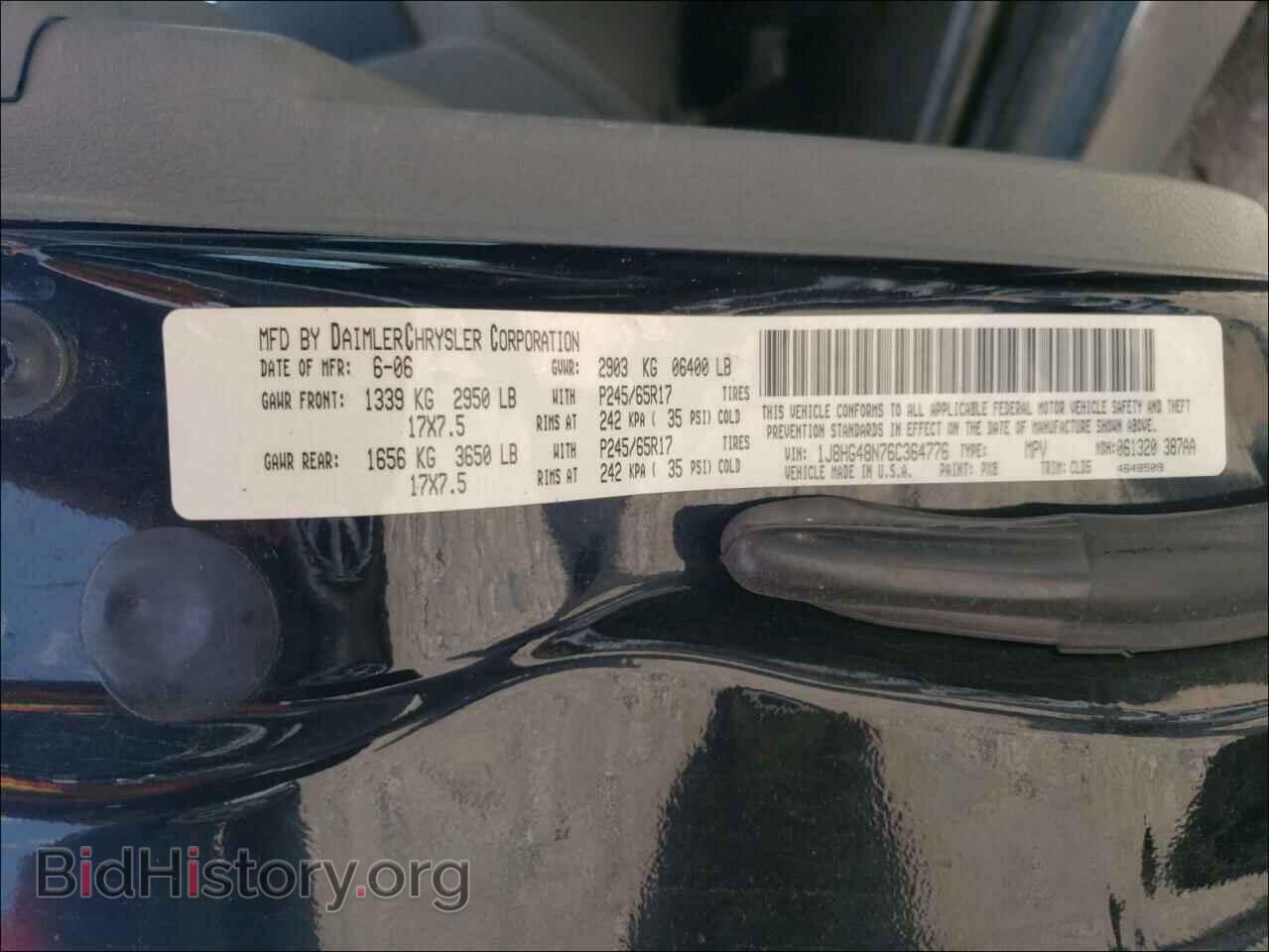 2006 JEEP COMMANDER - VIN: 1J8HG48N76C364776 - Фото 10
