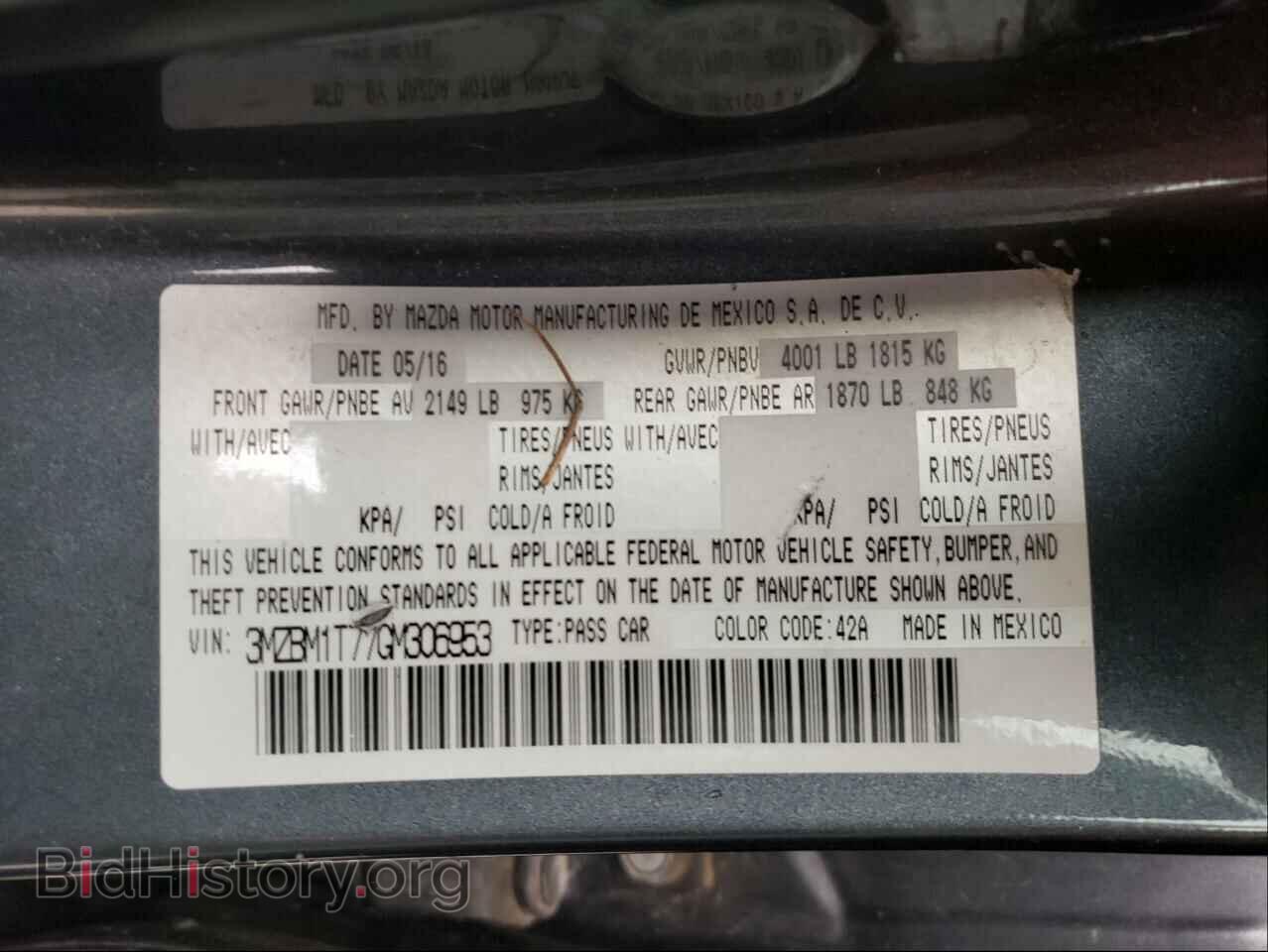 2016 MAZDA 3 - VIN: 3MZBM1T77GM306953 - Фото 10