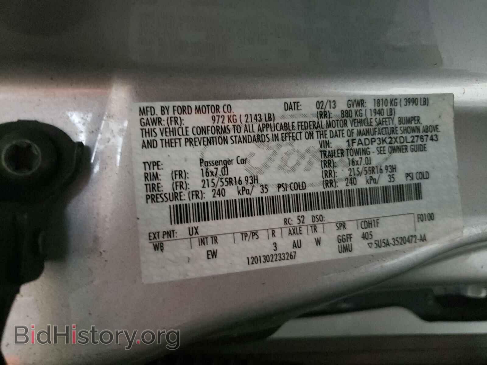 2013 FORD FOCUS - VIN: 1FADP3K2XDL276743 - Фото 10