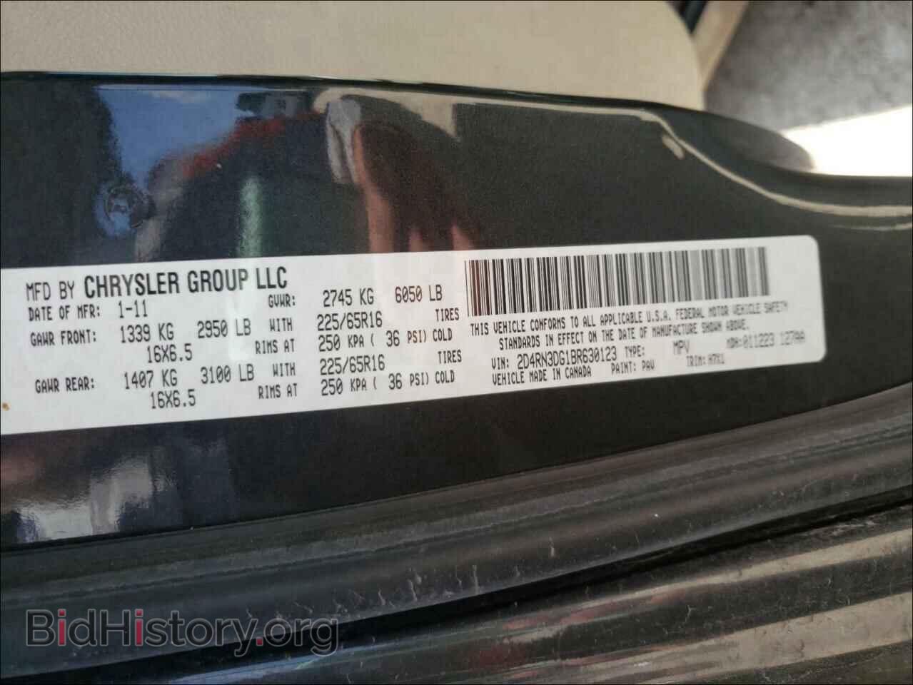 2011 DODGE CARAVAN - VIN: 2D4RN3DG1BR630123 - Фото 10