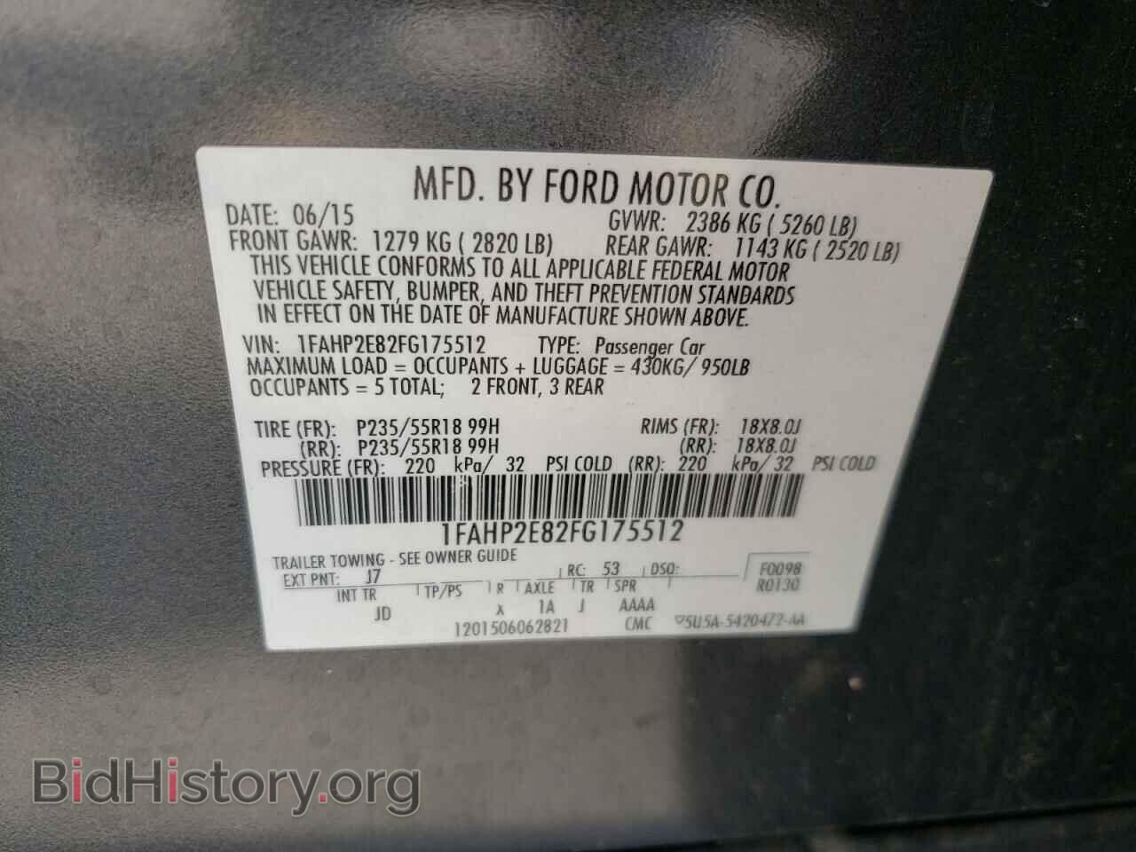 2015 FORD TAURUS - VIN: 1FAHP2E82FG175512 - Photo 10