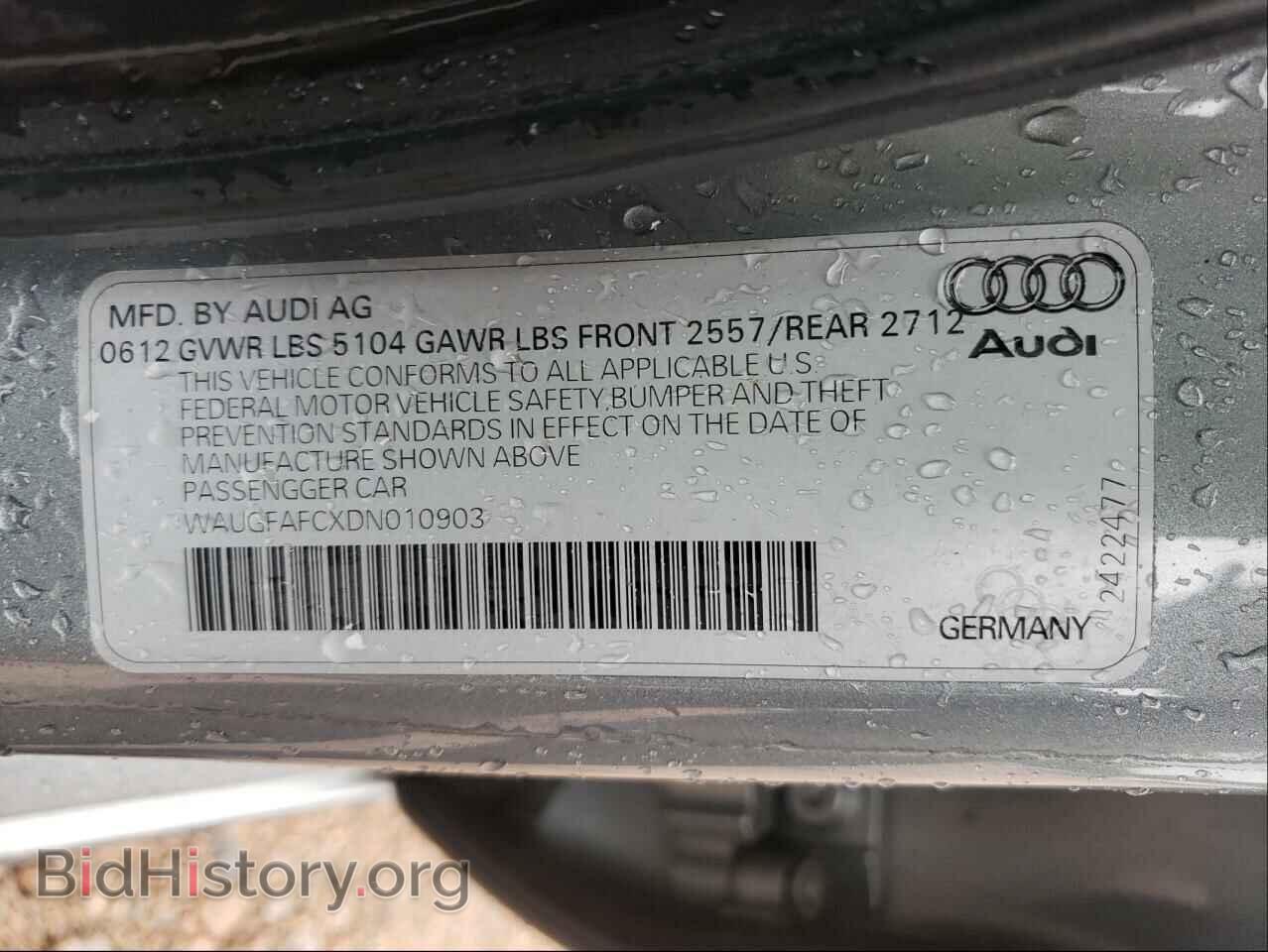 2013 AUDI A6 - VIN: WAUGFAFCXDN010903 - Фото 10