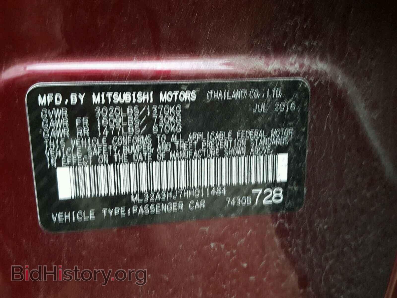2017 MITSUBISHI MIRAGE - VIN: ML32A3HJ7HH011484 - Фото 10