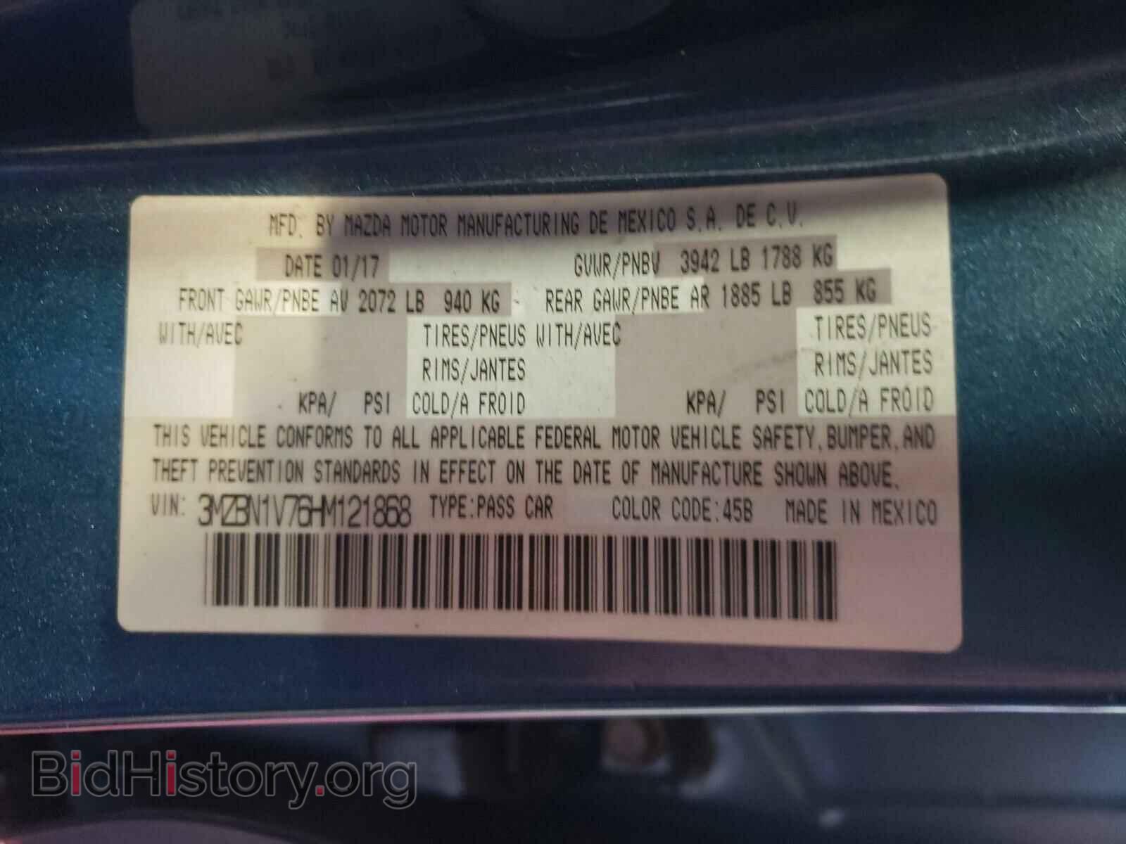 2017 MAZDA 3 - VIN: 3MZBN1V76HM121868 - Photo 10