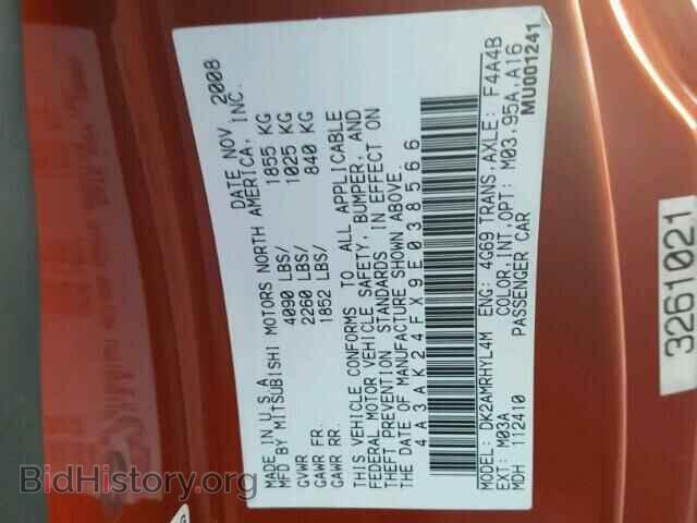 2009 MITSUBISHI ECLIPSE - VIN: 4A3AK24FX9E038566 - Фото 10
