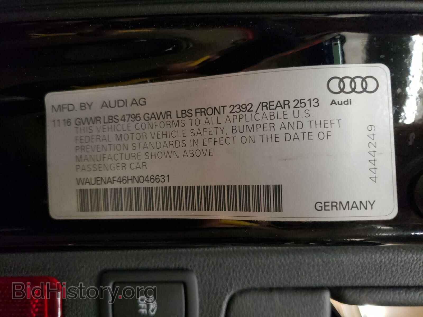 2017 AUDI A4 - VIN: WAUENAF46HN046631 - Фото 10