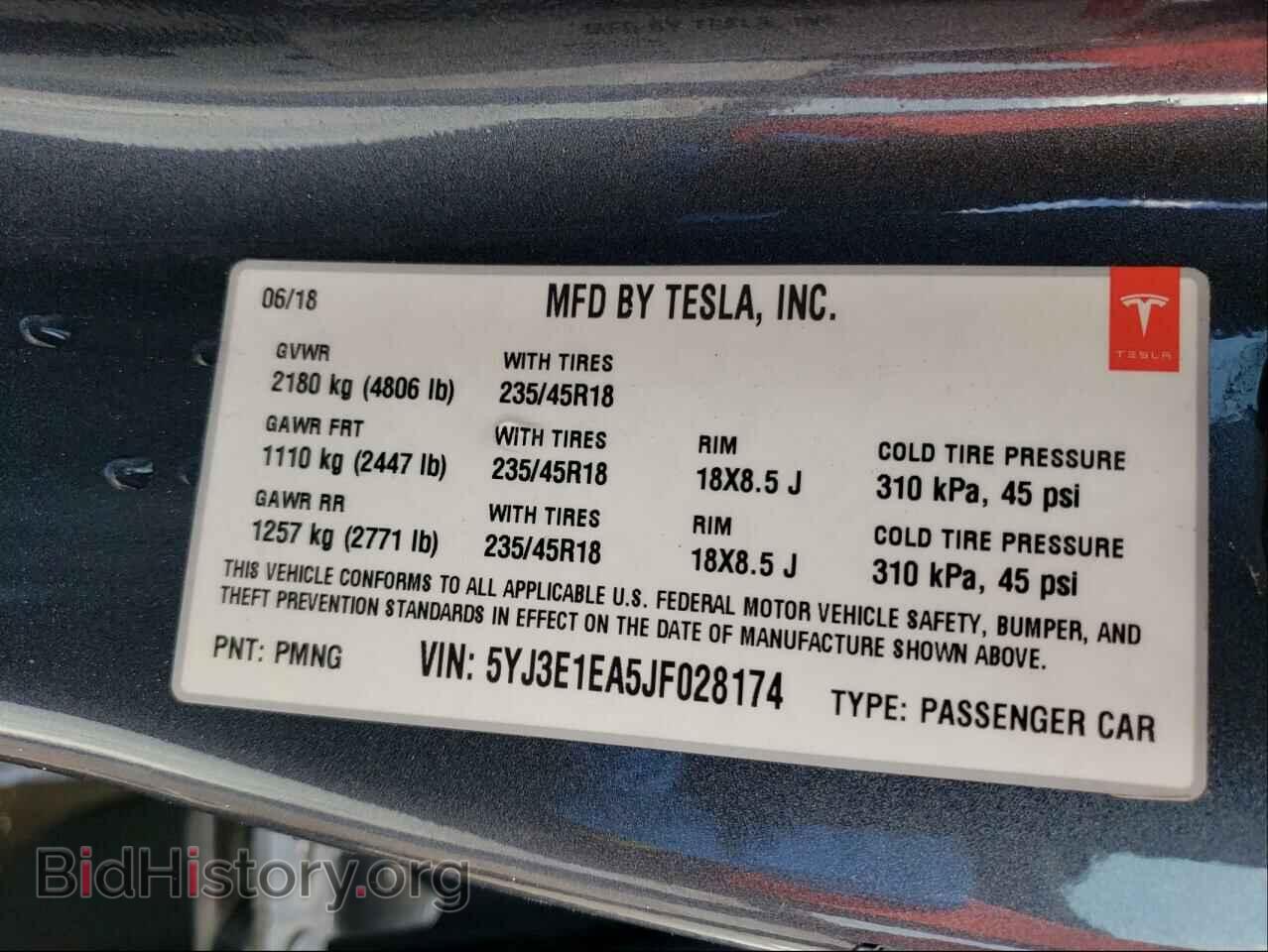 2018 TESLA MODEL 3 - VIN: 5YJ3E1EA5JF028174 - Photo 10