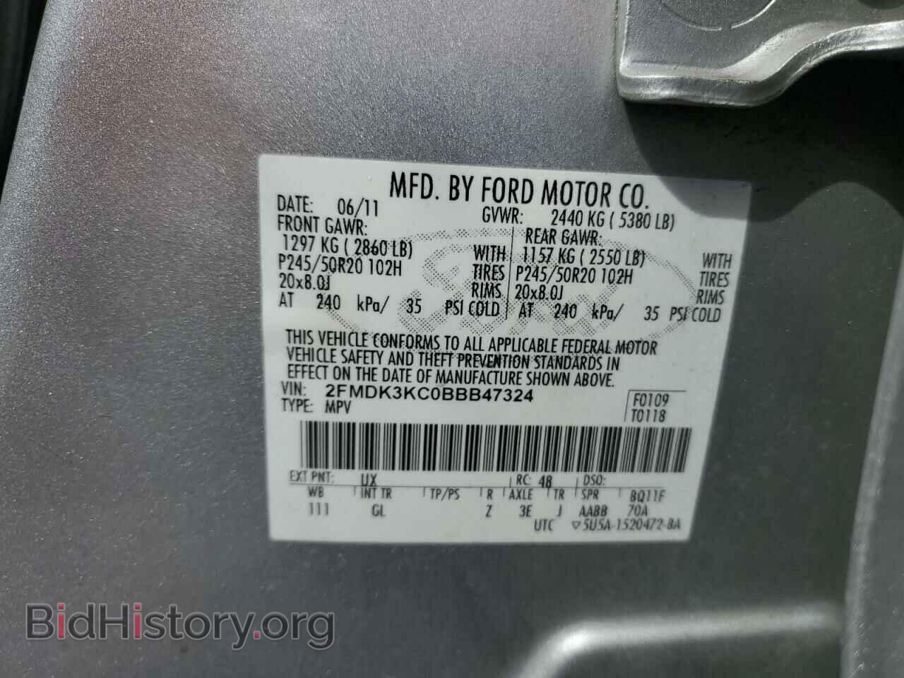 2011 FORD EDGE - VIN: 2FMDK3KC0BBB47324 - Photo 13