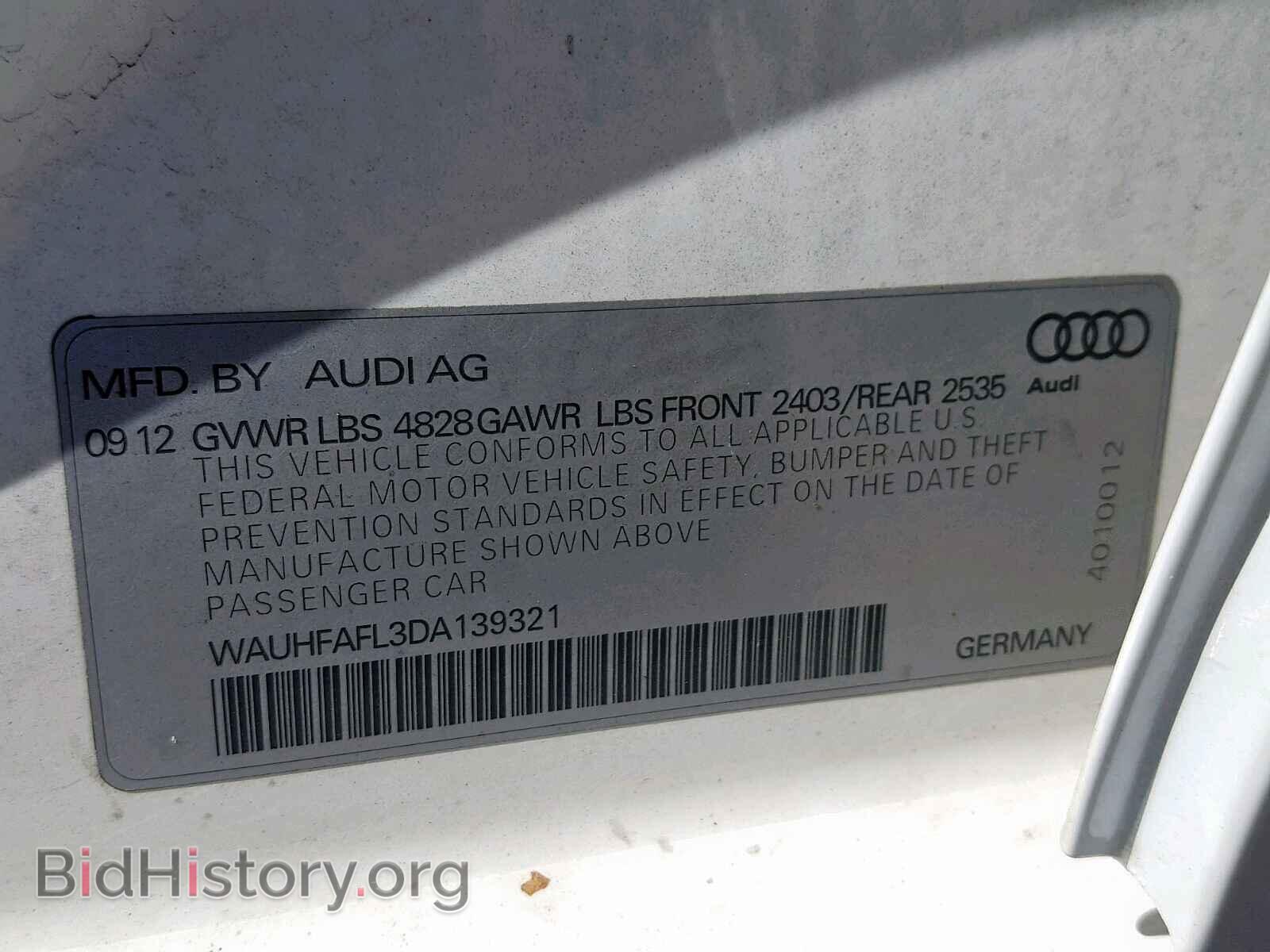 2013 AUDI A4 - VIN: WAUHFAFL3DA139321 - Photo 10