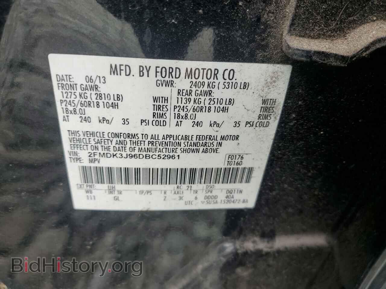 2013 FORD EDGE - VIN: 2FMDK3J96DBC52961 - Photo 13