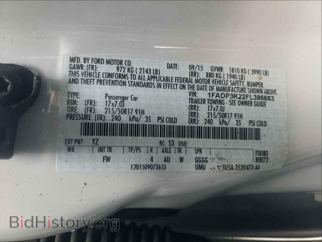 2015 FORD FOCUS - VIN: 1FADP3K22FL386883 - Photo 10