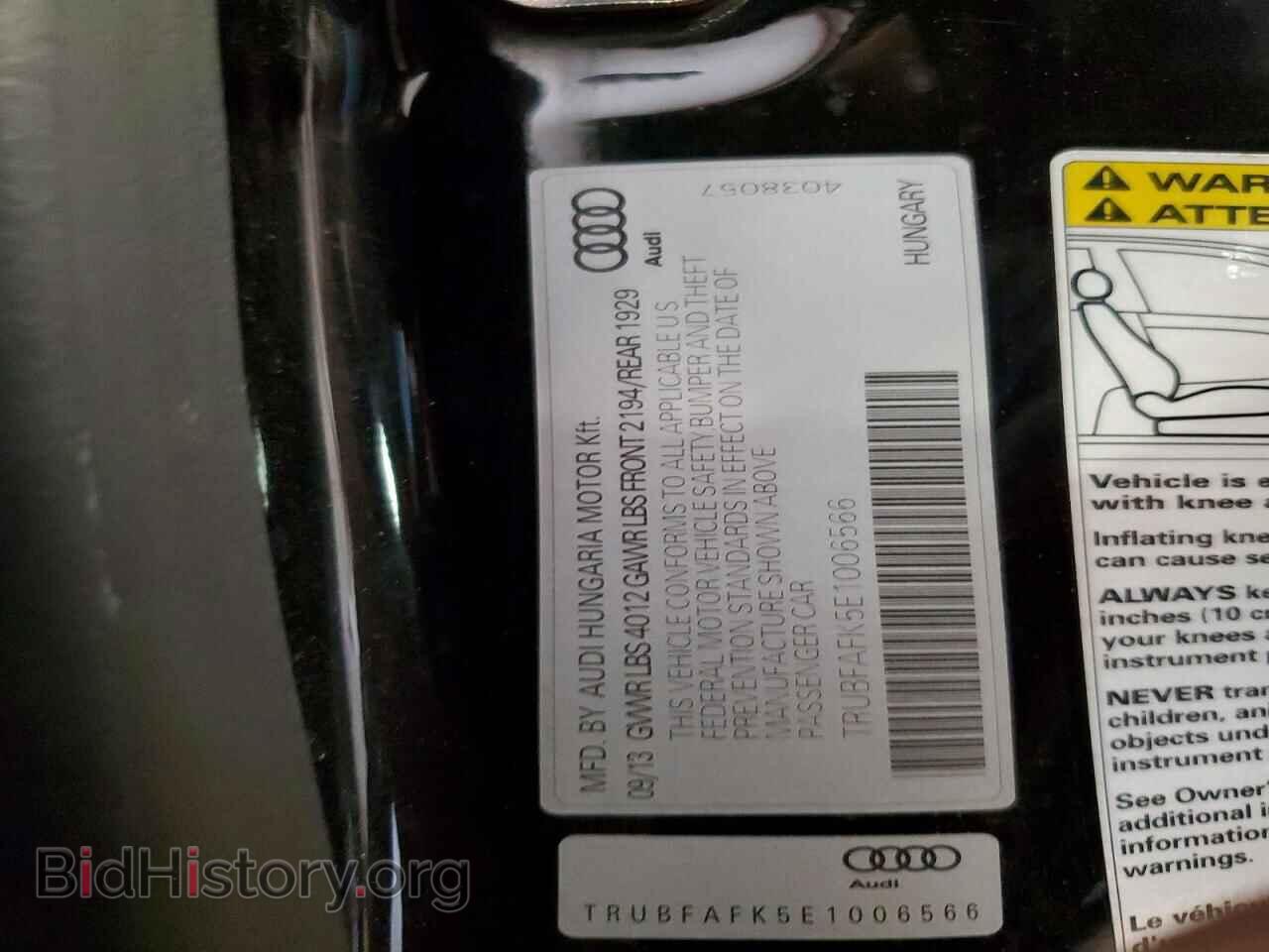 2014 AUDI TT - VIN: TRUBFAFK5E1006566 - Photo 12