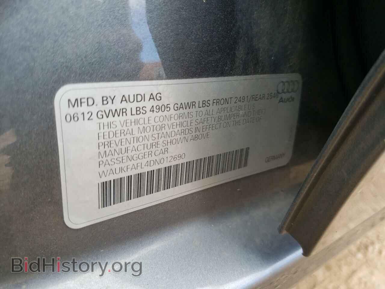 2013 AUDI A4 - VIN: WAUKFAFL4DN012690 - Фото 10
