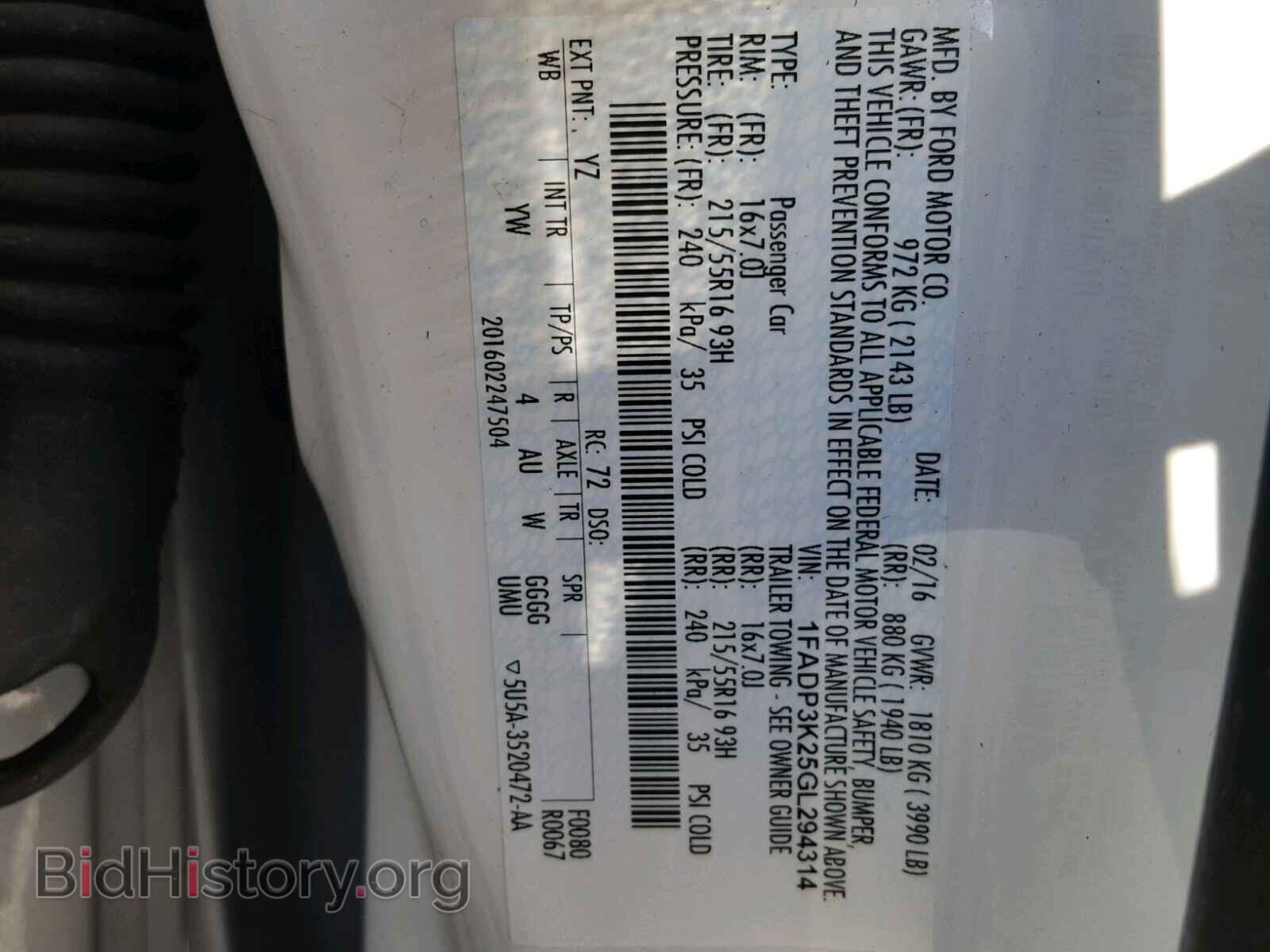 2016 FORD FOCUS - VIN: 1FADP3K25GL294314 - Фото 10