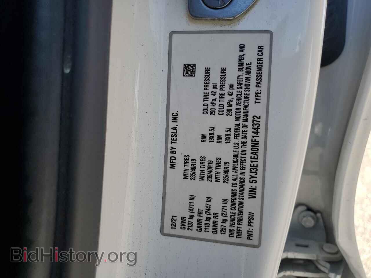 2022 TESLA MODEL 3 - VIN: 5YJ3E1EA0NF144372 - Photo 14