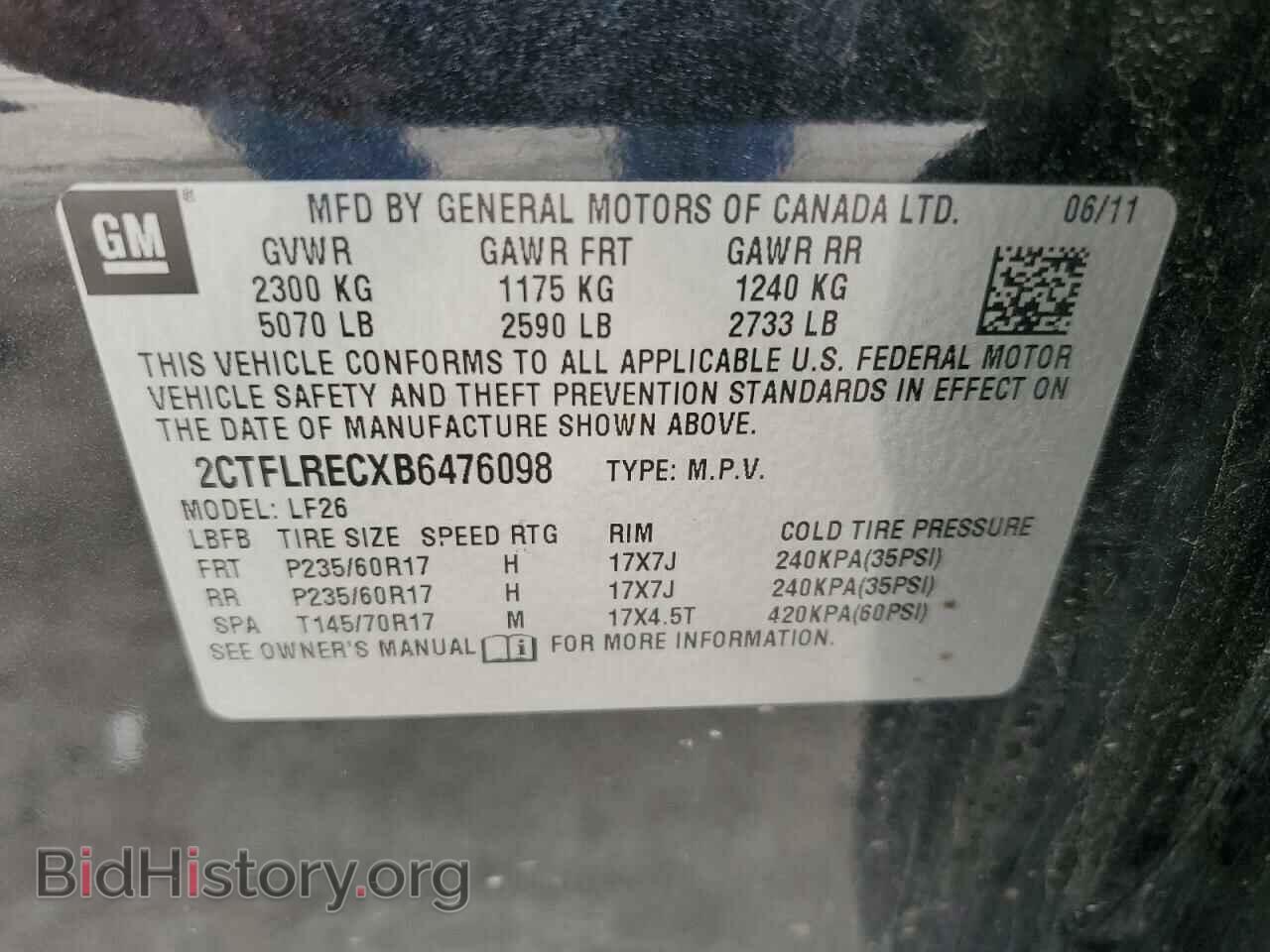 2011 GMC TERRAIN - VIN: 2CTFLRECXB6476098 - Фото 13