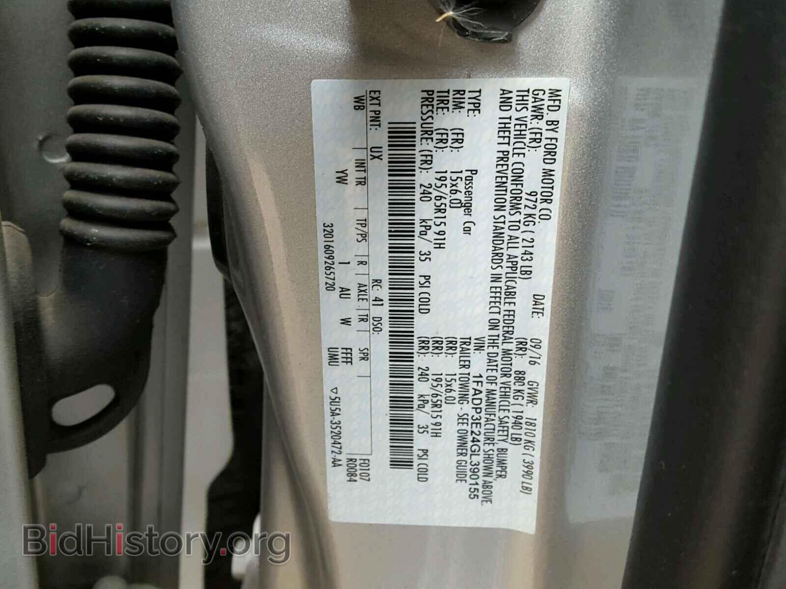 2016 FORD FOCUS - VIN: 1FADP3E24GL390155 - Photo 10
