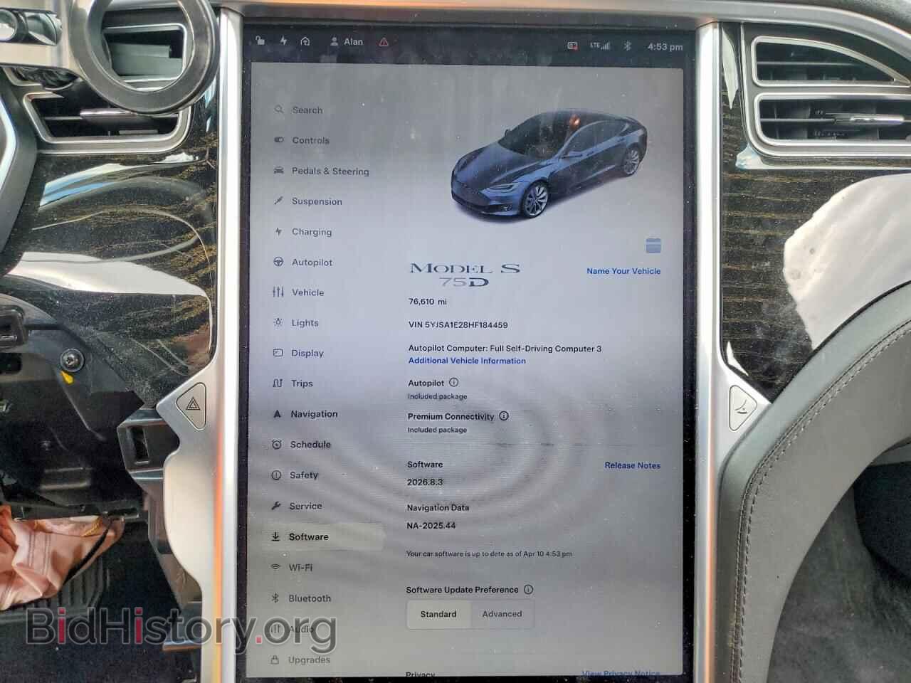 2017 TESLA MODEL S - VIN: 5YJSA1E28HF184459 - Фото 9