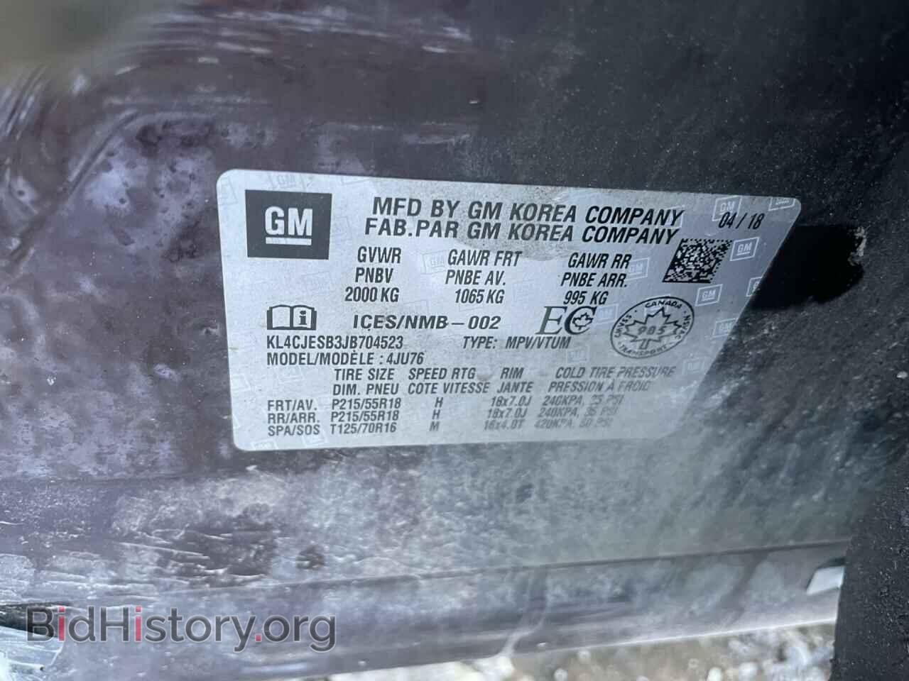 2018 BUICK ENCORE - VIN: KL4CJESB3JB704523 - Photo 9